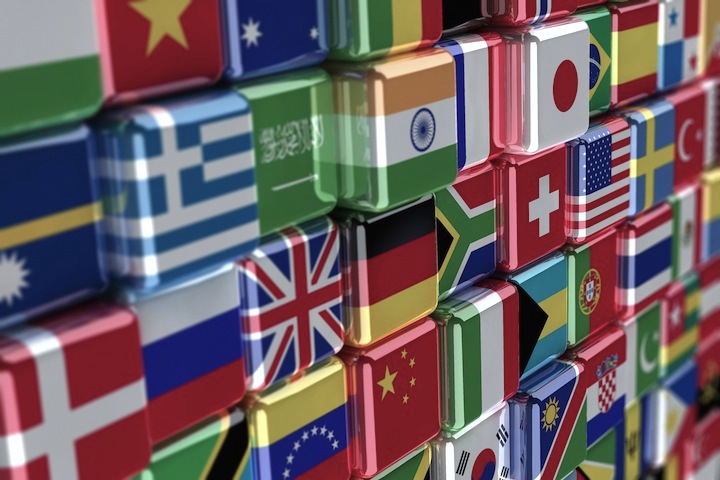 International flag-cubes